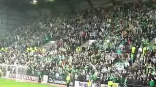 Hearts fans silenced by Celtic fans.