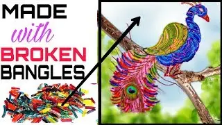 DIY Best out of waste with old bangles||Craft idea||beautiful peacock||Reuse old bangles||#desigyan