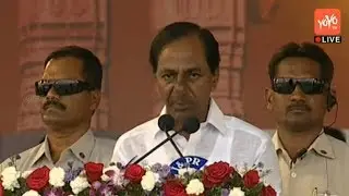 CM KCR Live from Warangal | KAKATIYA Mega Textile Park Stone Laying Ceremony | Public Meeting | YOYO