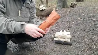 A great fire lay for outdoor cooking!