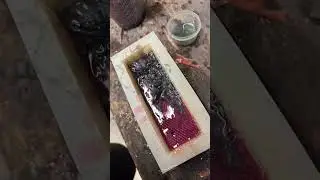Knife handle with honeycomb scales in the works from @w.m.forgeworks #knifehandle #knifemaking #craf