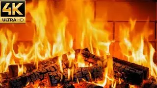 12 HOURS Christmas Fireplace 🔥 4K Crackling Fire Sounds for Sleep (No Music)