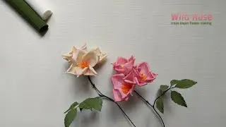 Wild Rose flower | Crepe paper flower | Artificial flower | DIY | Art and craft
