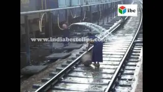 very hard working indian railway sweepers