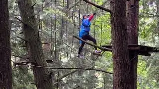 Lisa and Don extreme Adventure 6sept2025 (course 6 hard) - ziplines in New York. (￼ 55 feet high.)￼
