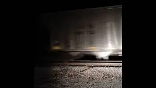 Better view of a train in the early morning hours. 