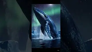 Blue Whale Breaches Under the Northern Lights | Epic Arctic Wildlife /  #veo3