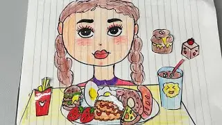 Paper DIY 🌸 Girl Eating  ASMR &hellip;. Tutorial / No music 