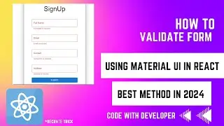 How to Validate the Signup Form Material UI Textfield in React | Form Validation in React | #react