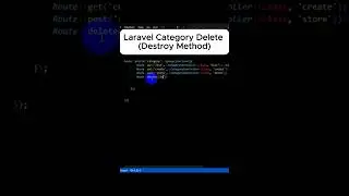 Laravel Category Delete Destroy Method