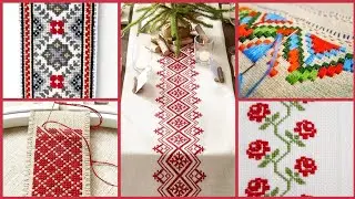 Cross stitch Embroidery Designs Pattern For Bedsheets/Pillow Case/Cushion /Table Mate