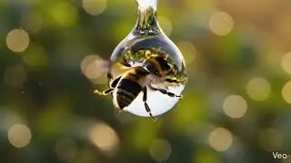 Bee's slow motion raindrop II