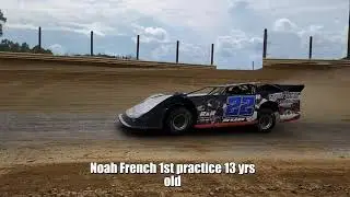 13 year old Noah French 1st practice in a Super Late Model