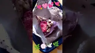 the last slice of chocolate banana mousse cake with strawberries & almonds 💕💘‼️🩷💕