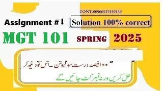 mgt 101 assignment 1 solution spring 2025