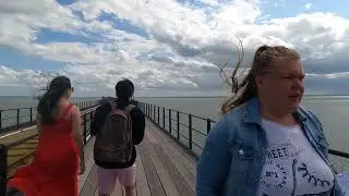 Southend pier walk along