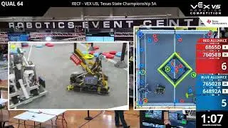 Q64 | 6865D & 76058B vs. 76502B & 64892A | RECF - VEX UIL Texas State Championship 5A 2025