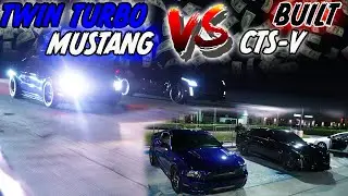 TWIN TURBO GEN 1 MUSTANG VS NASTY BUILT CTS-V *MONEY RUN* #mustang #ctsv