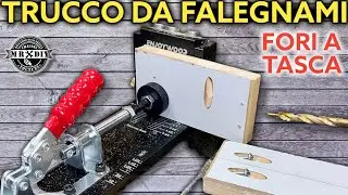 Trucco per falegnami. Giunzione tavole, mobili fai da te. Fori a tasca enjoywood. Viti a scomparsa