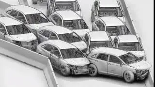 Multi Car Crash Simulation using SIMULIA Abaqus/Explicit