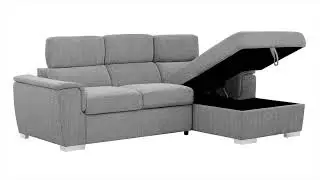 Urban Cali Bel Air Modular Sectional Sofa with Storage Chaise in Thora Stone