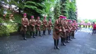 Pluton Wierzawice w barwach 20 Pułku Ułanów w obchodach 71 rocznicy Pacyfikacji Miasta Leżajsk