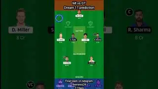 MI vs GT Dream 11 Team Prediction, Gujrat vs Mumbai dream 11 team #shorts #youtubeshorts #ipl2023
