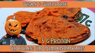 Vegan + Gluten Free Chocolate Chip Pumpkin Pancakes