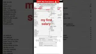 CRPF Paramedical Staff First Salary 🇮🇳 kya hai ❤️ ।। #crpf #sscgd #salary #army #shorts #motivation