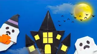 DIY Origami Haunted House | Paper Ghost House | Origami Halloween