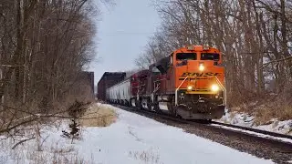 A very late CP 472 on the CP Chicago Sub at Byron, Illinois with a BNSF SD70ACE leader!