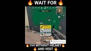 😲 1V4 Challenge 🔥 Without helmet and Vest 😳 #shorts #shortvideo #youtubeshorts #pubgmobile