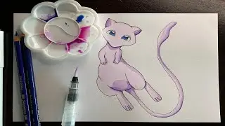 Mew Watercolor Tutorial | Pok&eacute;mon drawing