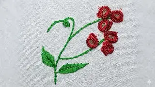 Beautiful #zip # flower embroidery design #hand #stich #needle #work #trending #viral #video# ❤️
