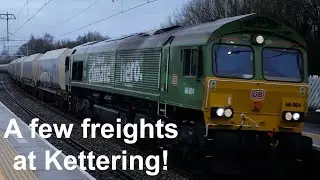 A couple of interesting freight trains at Kettering Station (MML) - Unused footage!