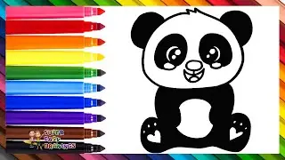 Draw And Color A Cute Panda 🐼🌈 Drawings For Kids