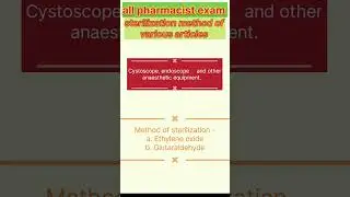 Cystoscope, endoscope and anaesthetic equipment, | sterilization ethylene oxide #pharmacist #shorts