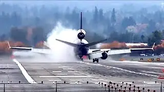 Plane Tire Explodes on Touchdown