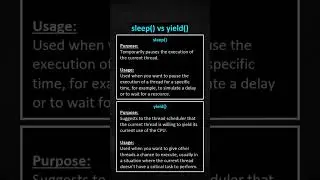 sleep vs yield method difference in java 