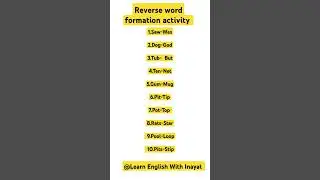 Reverse word formation activity