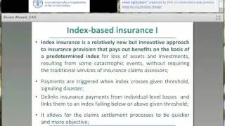 Key elements for index-based insurance support to address climate change - Shukri Ahmed