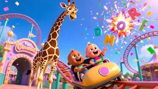 Giraffe Rides the Roller Coaster | Nursery Rhyme Song for Kids