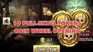 10 PULL SKULL TOKENS COIN WHEEL OPENING - Walking Dead Road to Survival