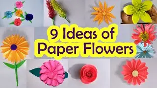 9 EASY IDEAS OF SMALL PAPER FLOWERS | Origami flowers | flower crafts | paper flowers
