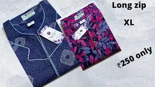 Long zip nighty / XL / ₹250 / whatsapp 89039 20935