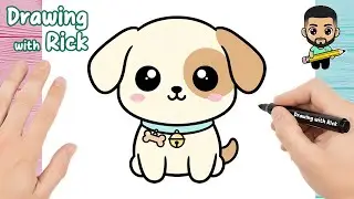How to Draw a KAWAII DOG Step by Step 🐶💖 | Easy Cute Puppy Drawing