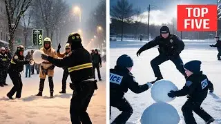 Top 5 Police vs Kids Snowball Fight