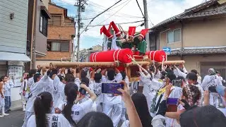 令和5年　大阪市旭区　新森清水　八幡大神宮　秋祭り　本宮　新森若連会　太鼓枠　宮入り　練り