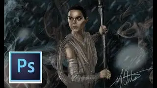 Drawing Daisy Ridley as Rey from Star Wars the Force Awakens || The Last Jedi