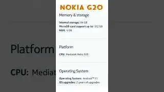 Nokia G20 spec